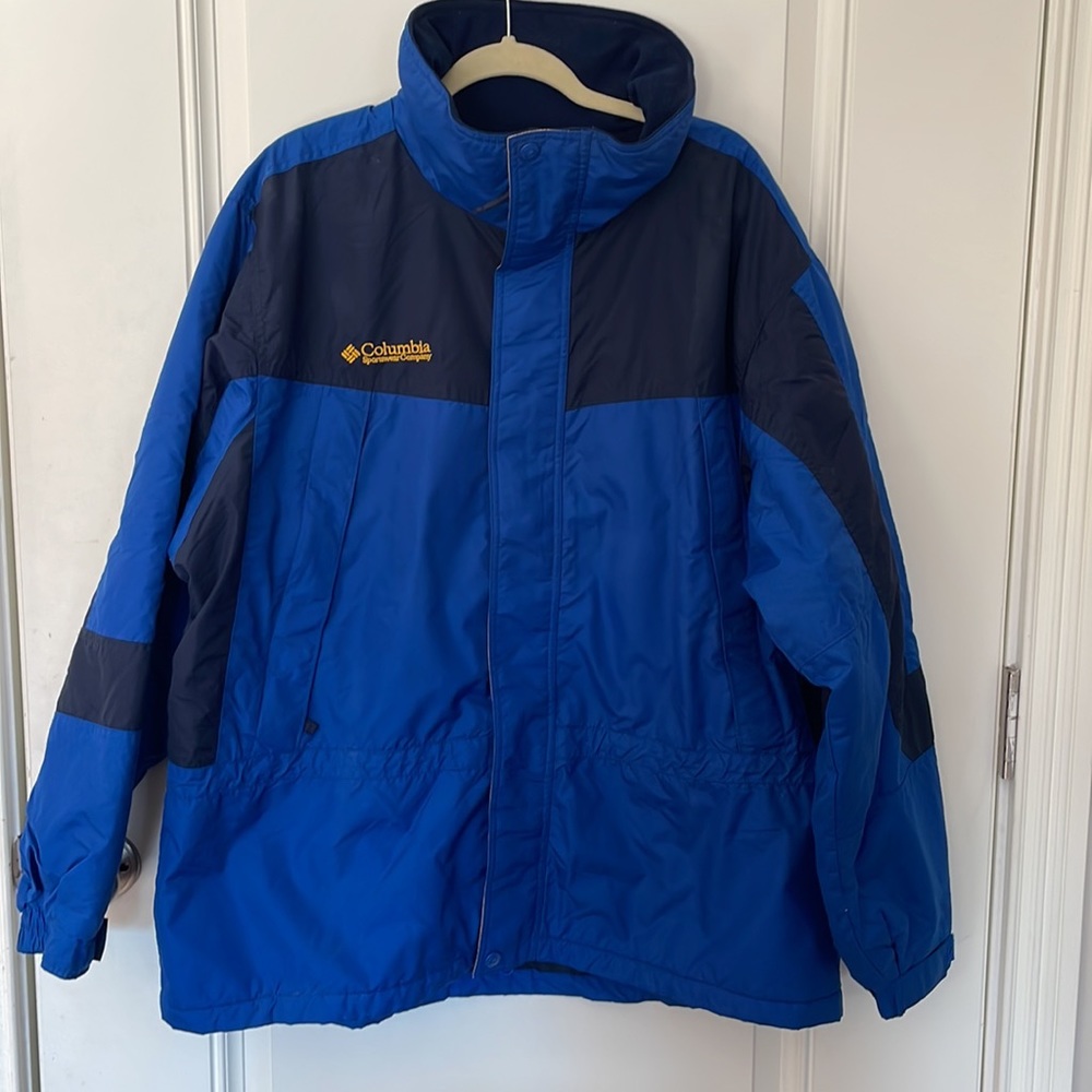 Mens XL, Columbia, winter coat, blue